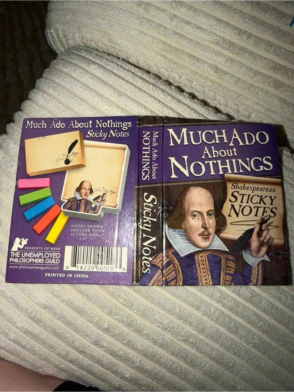Vintage Purple 'Much Ado About Nothings' Shakespearean Sticky Notes